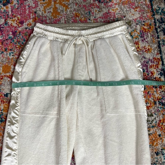 ATM Loop Cream Satin French Cotton Terry Pull-on‎ Chalk Jogger Track Pants - Picture 14 of 16